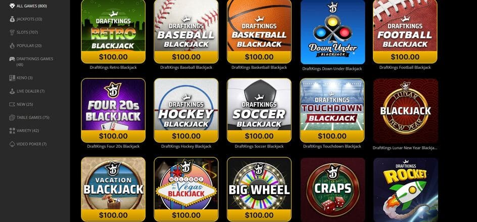 DraftKings Casino Screenshot 2