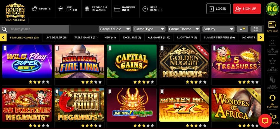 Golden Nugget Casino Screenshot 3