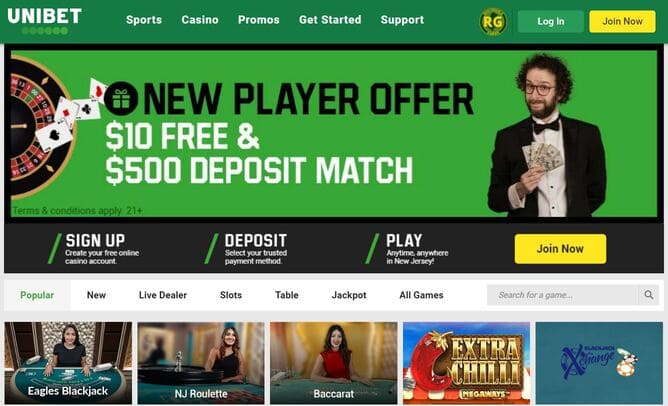 Unibet Casino Screenshot 1